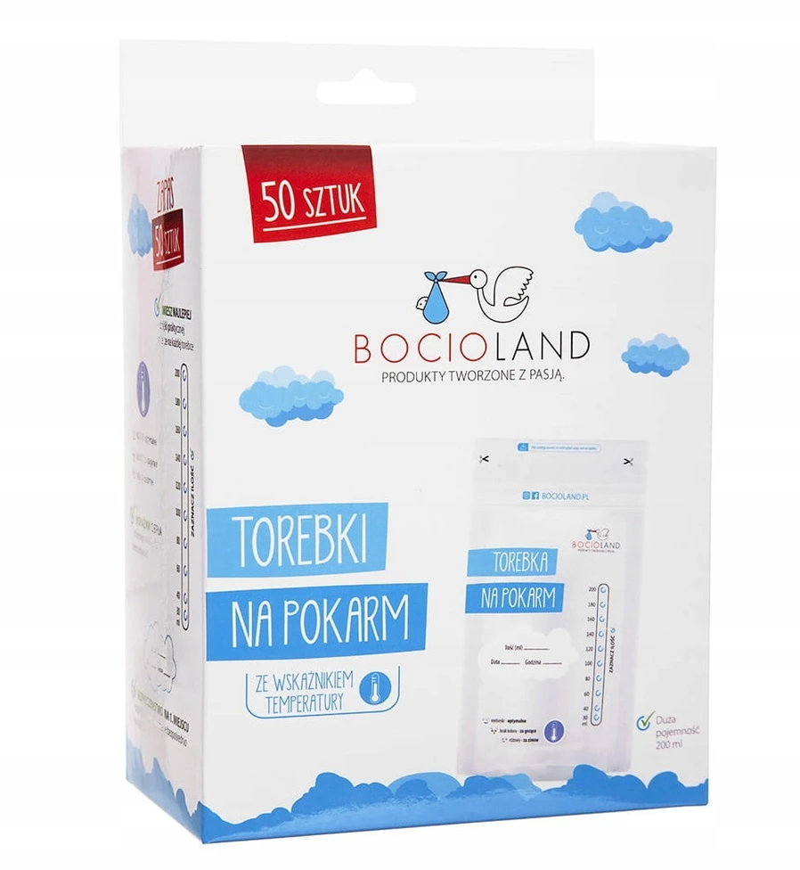 Bocioland 0199 PIENO MAIŠELIAI 200ML 50VNT BL019