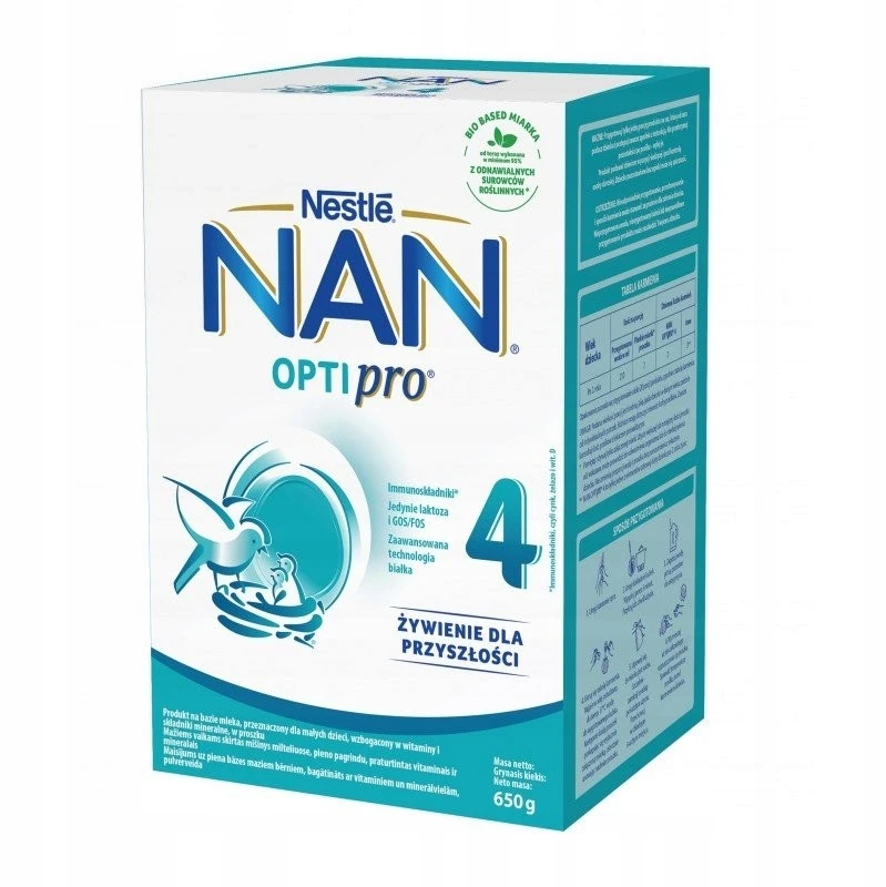 Nestle Pieno gerimas vaikams NAN OPTIPRO 4, praturtintas vitaminais ir mineralais, nuo 2 metu, 650g