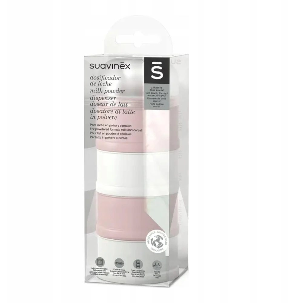 Pieno miltelių indelis 100 ml su Suavinex dozatoriumi, 4 vnt
