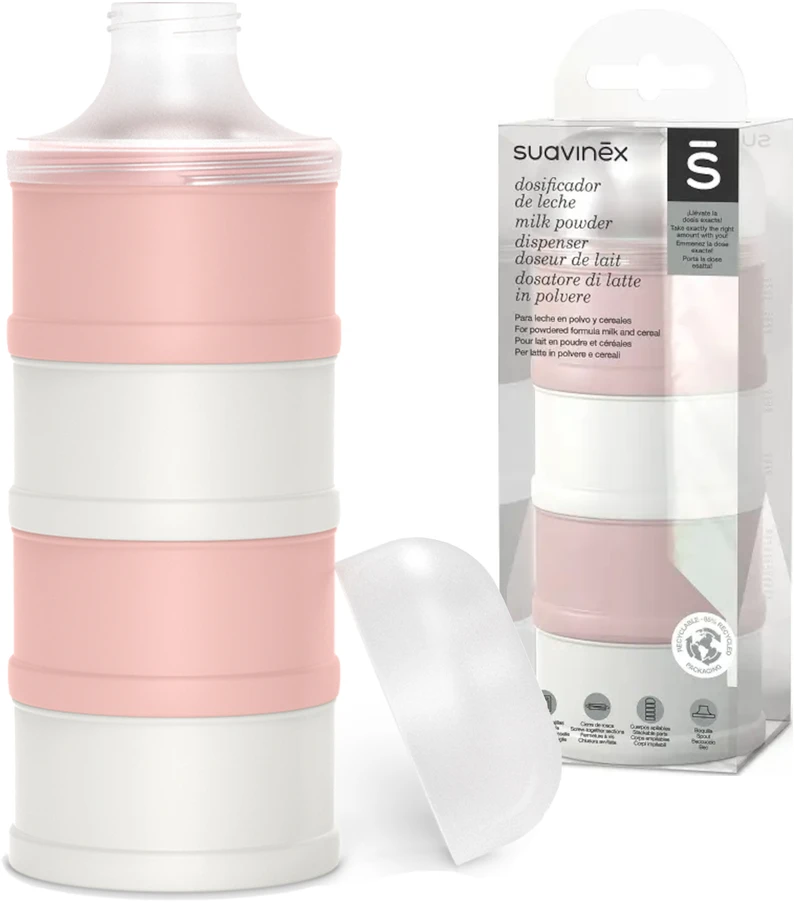 Pieno miltelių indelis 100 ml su Suavinex dozatoriumi, 4 vnt