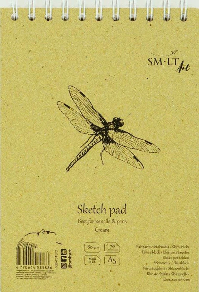 Smiltainis Bloknotas eskizams Bristol AUTHENTIC, A4, 185gr, 50 lapų, su spirale viršuje, kieta nugarėle