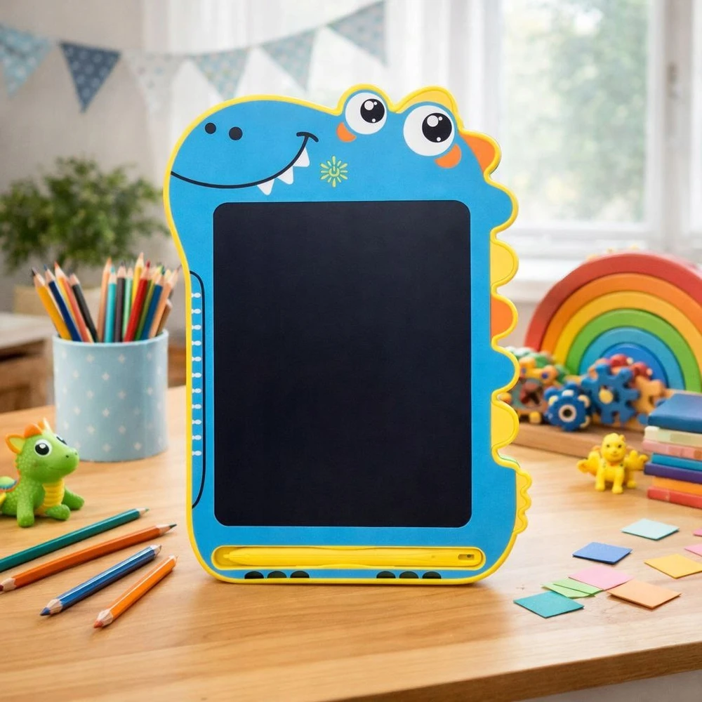 PIEŠIMO LENTELĖ 8,5" – VAIKAMS DINOZAURŲ LCD LENTA MĖLYNA 3+