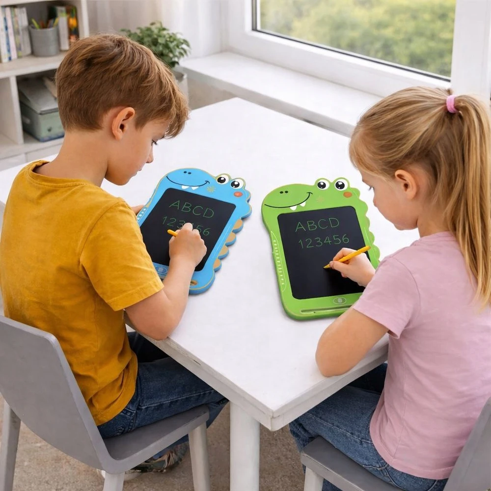 PIEŠIMO LENTELĖ 8,5" – VAIKAMS DINOZAURŲ LCD LENTA MĖLYNA 3+