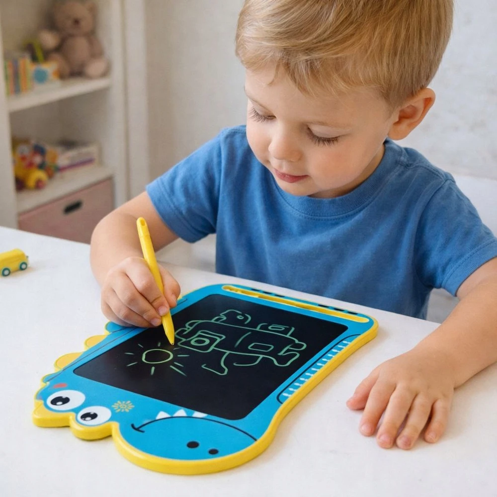 PIEŠIMO LENTELĖ 8,5" – VAIKAMS DINOZAURŲ LCD LENTA MĖLYNA 3+