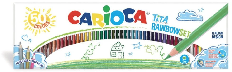 Pieštukai spalvoti Carioca Tita Rainbow 50 spalvų