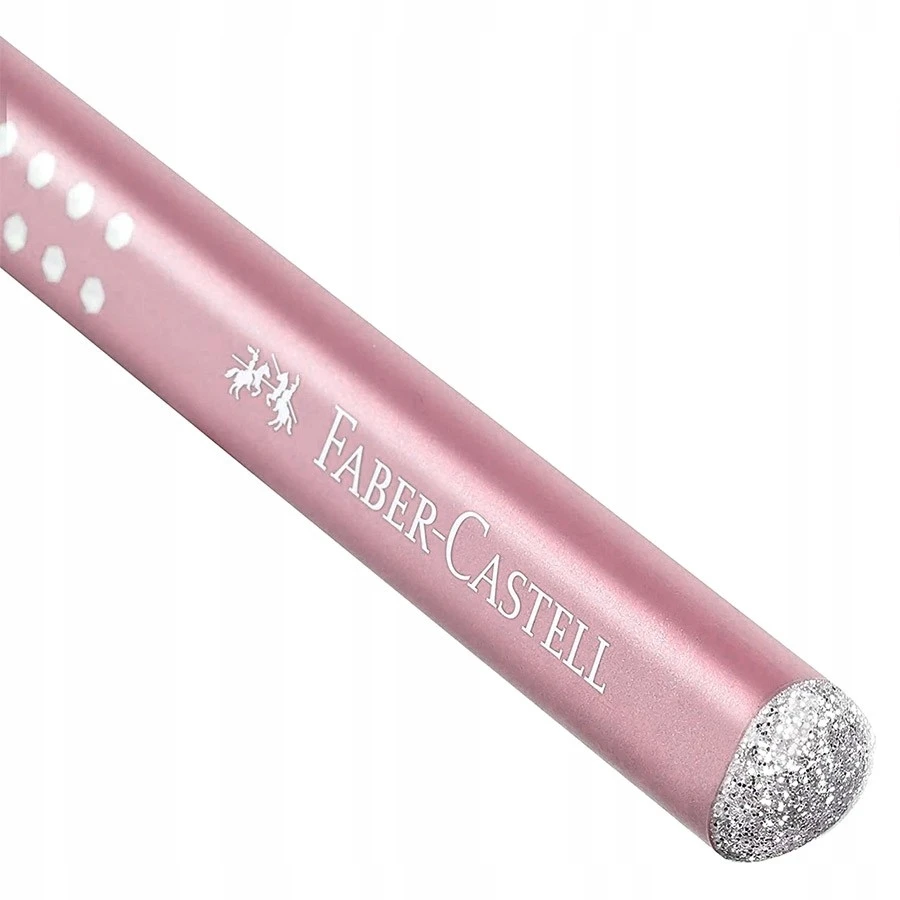 Pieštukų, trintuko ir drožtuko rinkinys Faber-Castell Sparkle rožiniai atspalviai