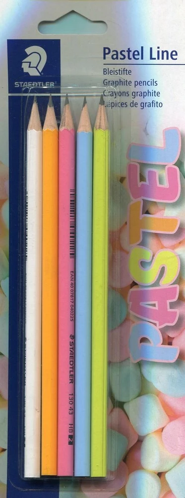 Pieštukas Hb Staedtler Norica Pastel Line, 5 vnt. pakuotėje
