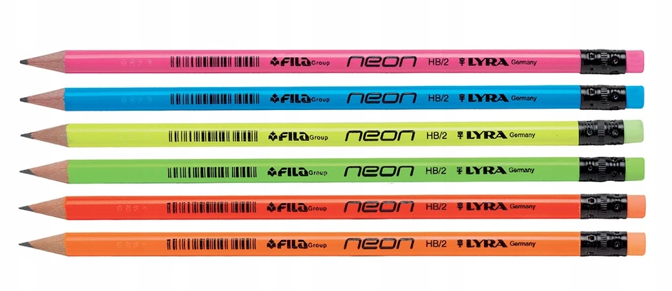Pieštukas Lyra NEON, HB, su trintuku, padrožtas