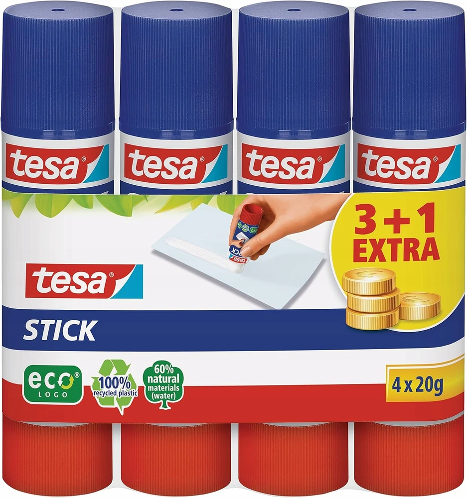Pieštukiniai klijai Tesa 4x20g, Mega Pack