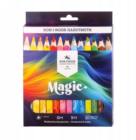 Pieštukų kreidelės "Magic Trio" Koh-i-Noor 3408/13 12+1 spalvų