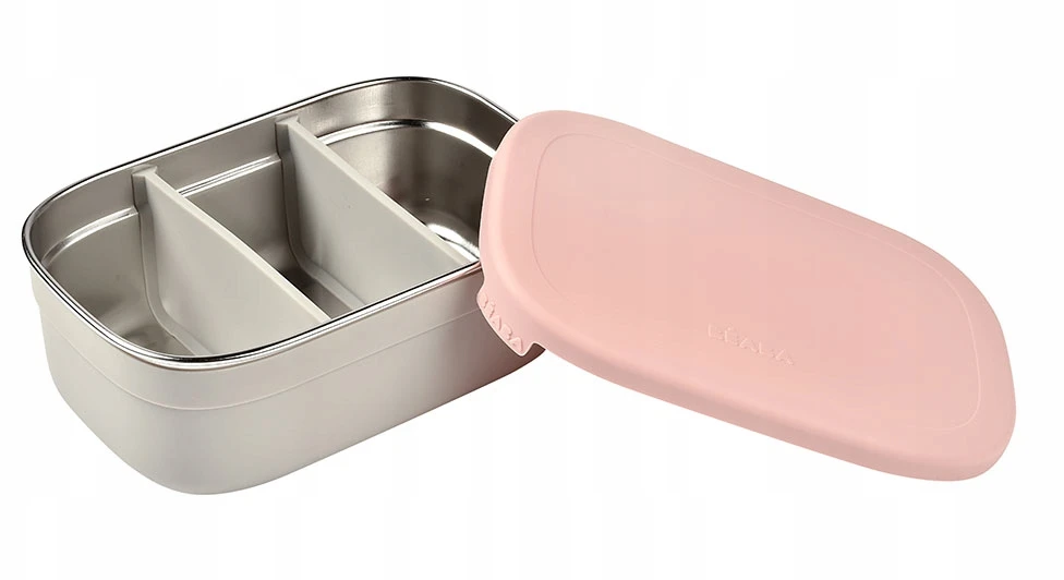 BEABA METALINĖ REGULIUOJAMŲ SKYRIŲ PIETŲ DĖŽUTĖ, DUSTY ROSE