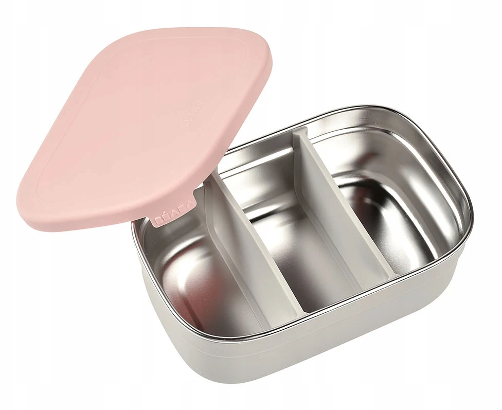 BEABA METALINĖ REGULIUOJAMŲ SKYRIŲ PIETŲ DĖŽUTĖ, DUSTY ROSE