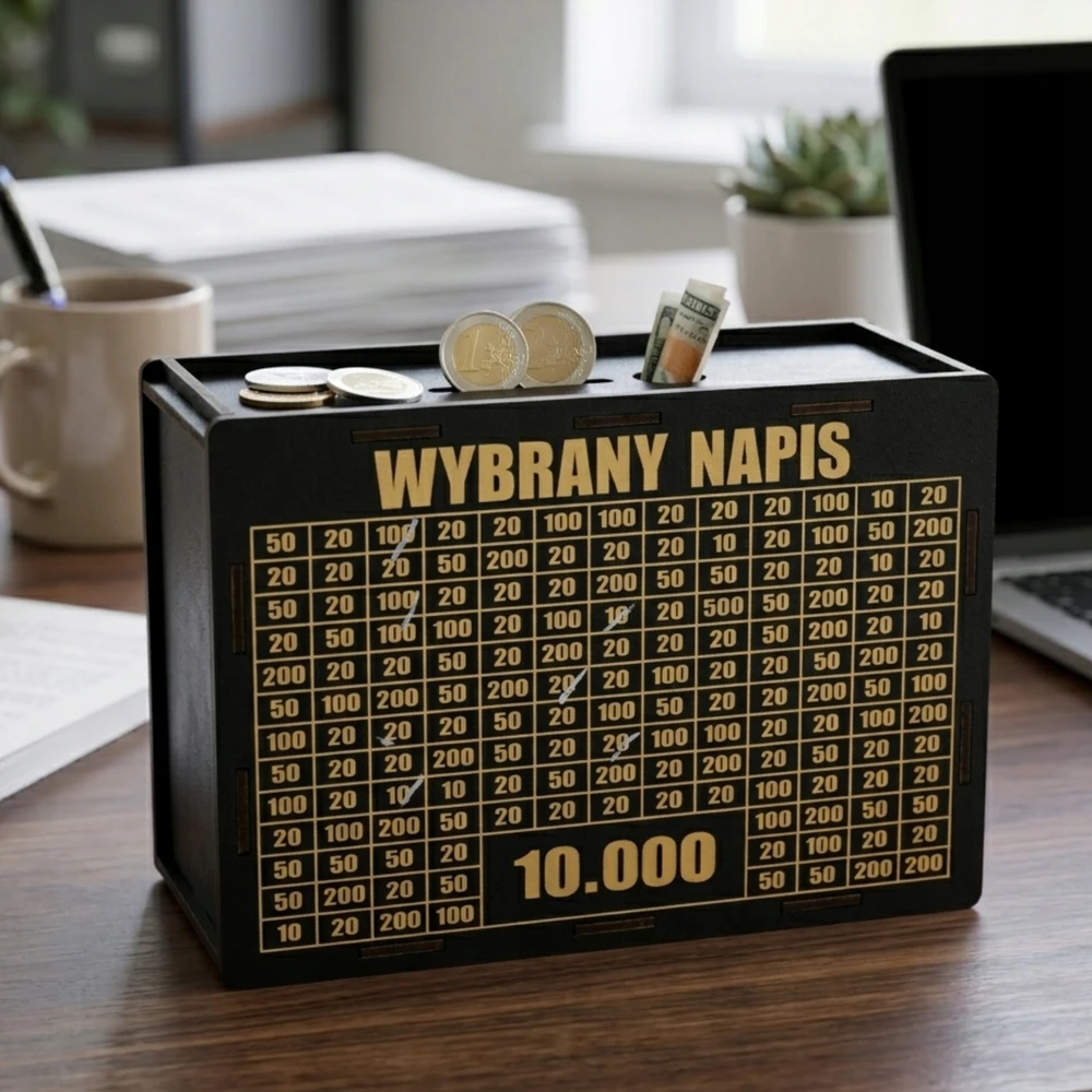 PIGGY BANK DARBO TIKSLAS 10 000 JUODOS DOVANOS PERSONALIZAVIMO TAUPYMAS