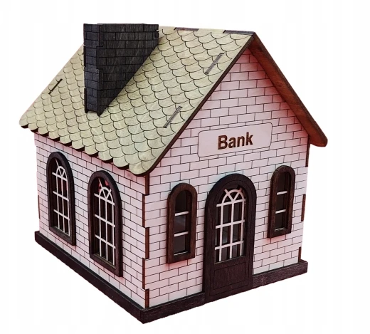 Piggy bank, namas, namas, bankas, labai talpus, vaiko vardas, spalvinga