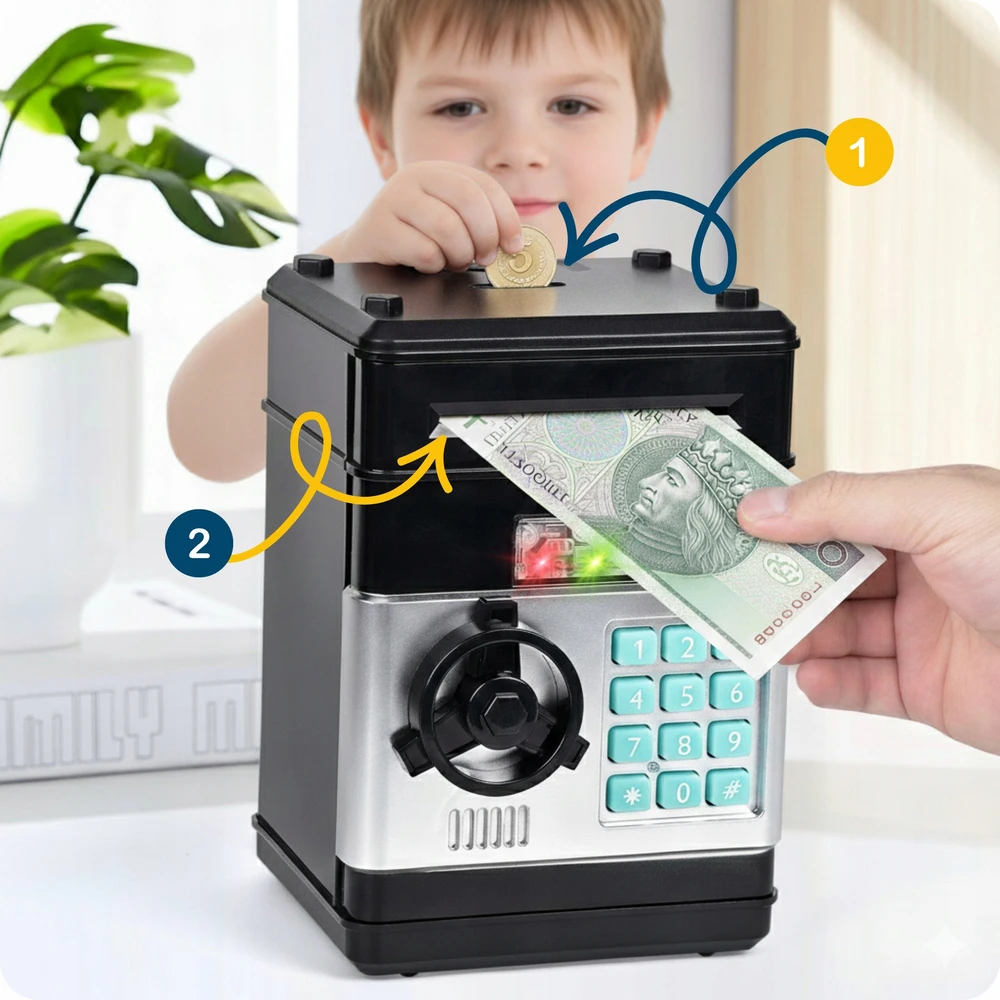 Piggy bank Seifas bankomatas vaikams Elektroninė Kalėdų Senelio Kalėdinė dovana