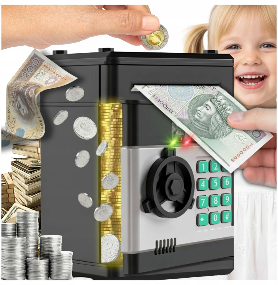 Piggy bank Seifas bankomatas vaikams Elektroninė Kalėdų Senelio Kalėdinė dovana