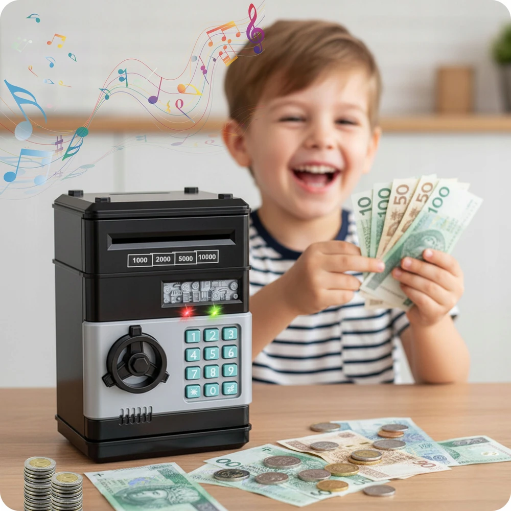Piggy bank Seifas bankomatas vaikams Elektroninė Kalėdų Senelio Kalėdinė dovana