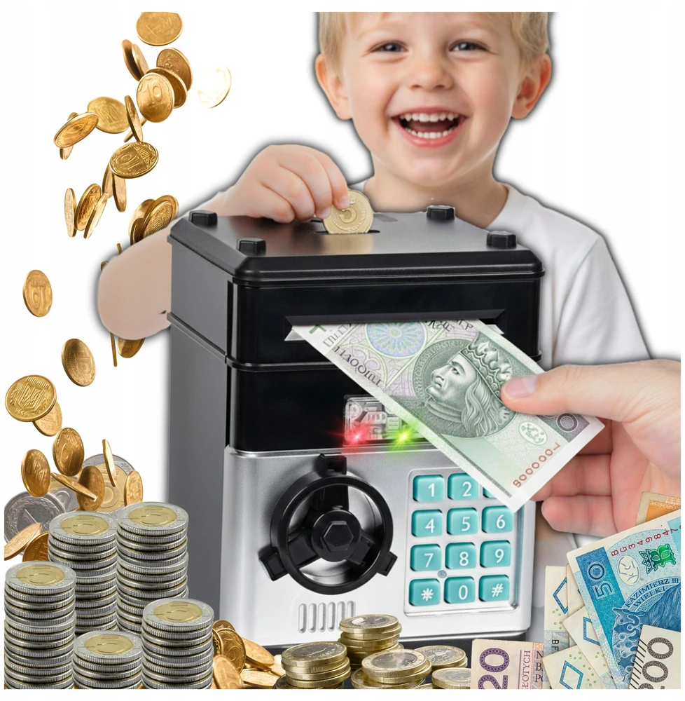 Piggy bank Seifas bankomatas vaikams Elektroninė Kalėdų Senelio Kalėdinė dovana