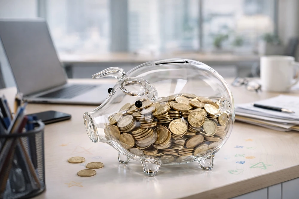 PIGGY BOX DEKORATYVINIS STIKLO AUSYS DIDELIS STOROS STIKLAS DOVANAI