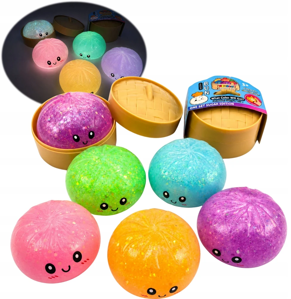 Pika Gniotek Anti-stress Dumpling XXL koldūnai - BLIZGĖS, SVETINČIAS TAMSOJE