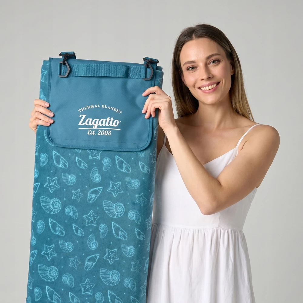 Pikniko antklodė su izoliacija 200x200 cm didelis paplūdimio kilimėlis vandeniui atsparus ZAGATTO