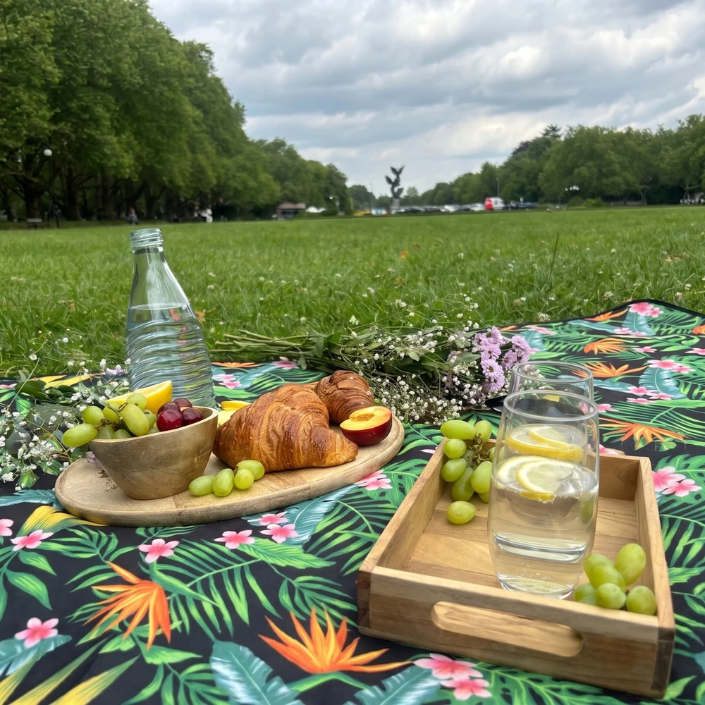 Pikniko antklodė su izoliacija 200x200 cm didelis paplūdimio kilimėlis vandeniui atsparus ZAGATTO