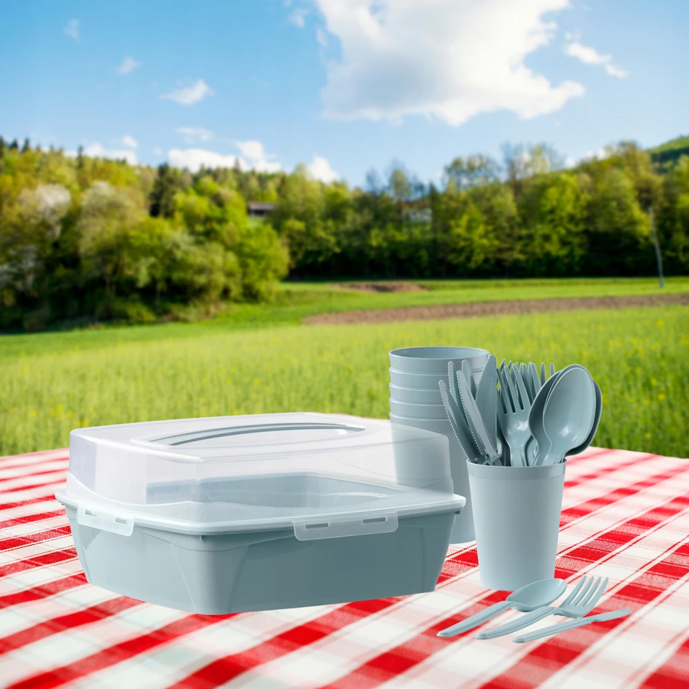 PIKNIKO RINKINYS, PLASTIKINĖ TURISTINĖ DĖŽĖ 6