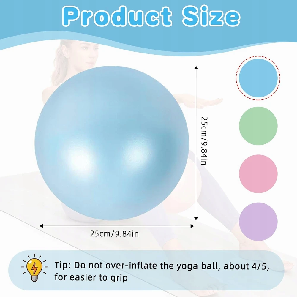 PILATES BALL 4 VIENETŲ 25CM MAŽA NESKLYDIMO JOGOS TRENIRUOTĖ