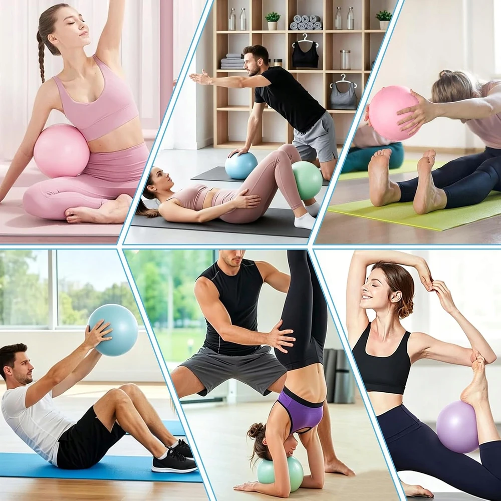 PILATES BALL 4 VIENETŲ 25CM MAŽA NESKLYDIMO JOGOS TRENIRUOTĖ