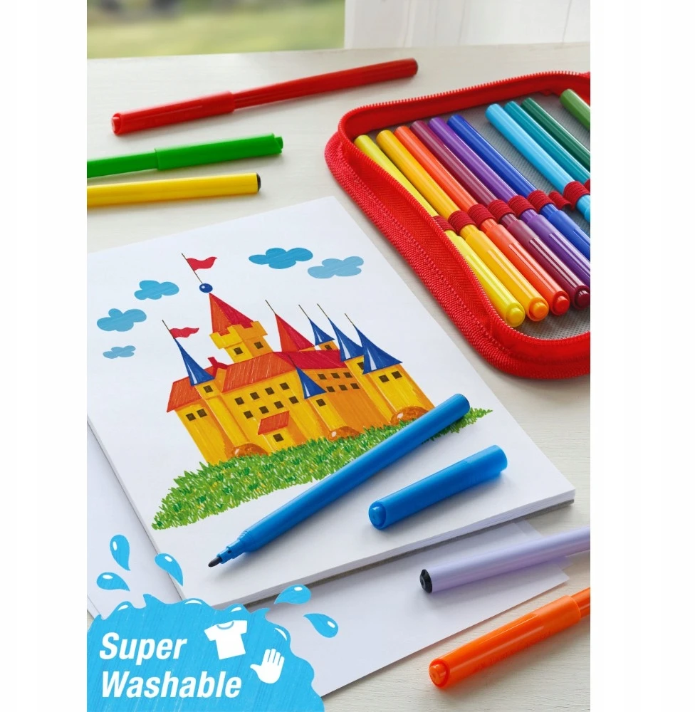 Flomasteriai Faber-Castell Castle Cardboardbox, 36 spalvų