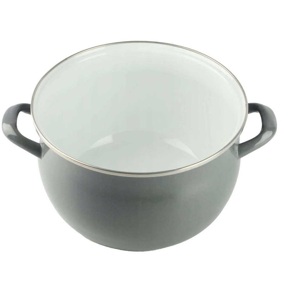 Pilkas emaliuotas puodas HELENA 4L Gas Traditional Induction Silesia Emalia