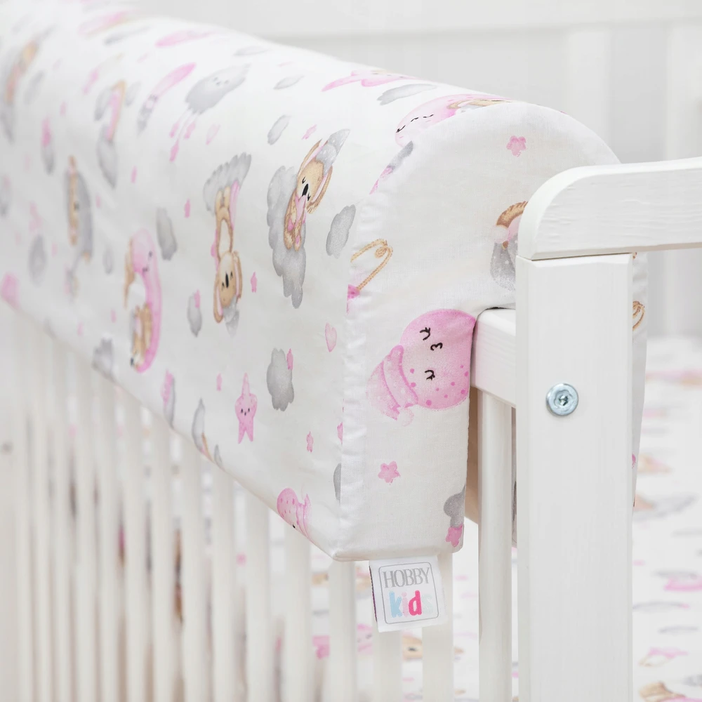 Pillowprim Ochraniacz do łóżeczka - Poduszka na barierkę - Ściągany pokrowiec - 70 cm
