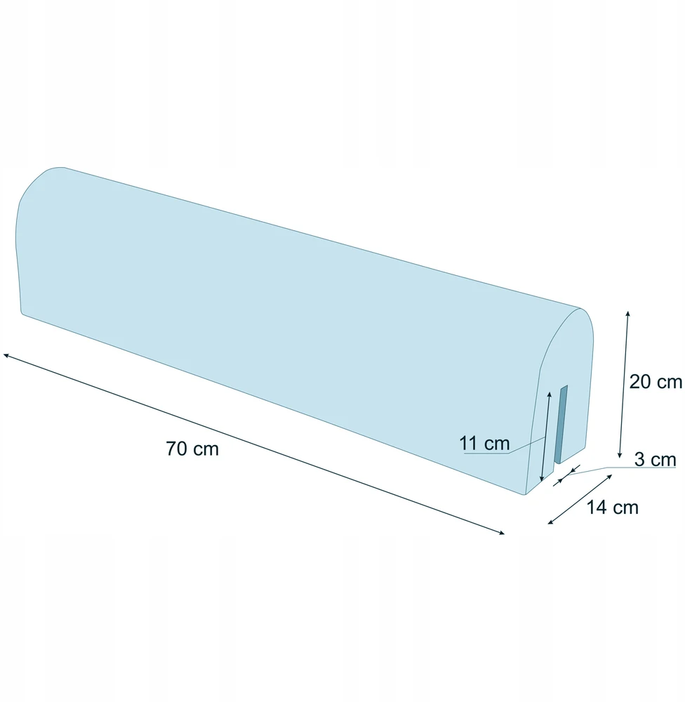 Pillowprim Ochraniacz do łóżeczka - Poduszka na barierkę - Ściągany pokrowiec - 70 cm