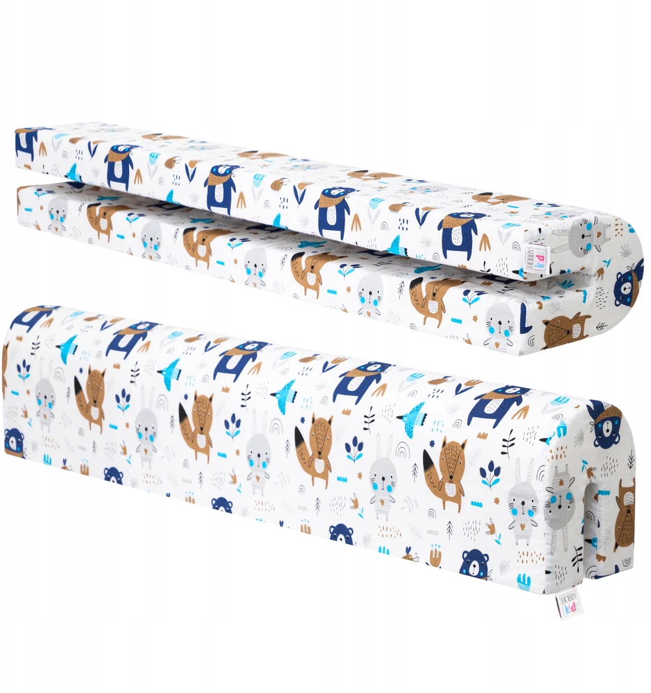 Pillowprim Ochraniacz do łóżeczka - Poduszka na barierkę - Ściągany pokrowiec - 90 cm