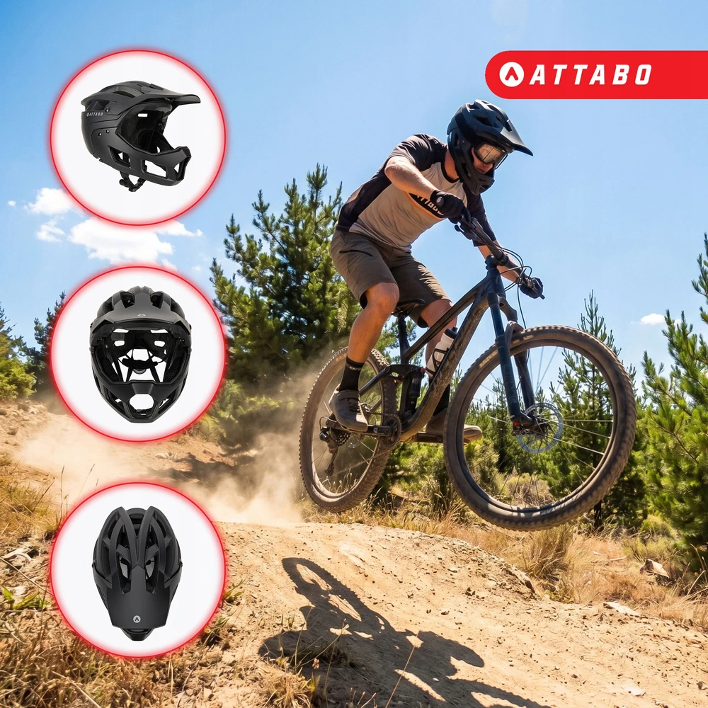 PILNAS DVIRAČIO ŠALMAS ATTABO STATE 2.0 FULL FACE Juodas 55-61 ENDURO REGULIUOJAMAS