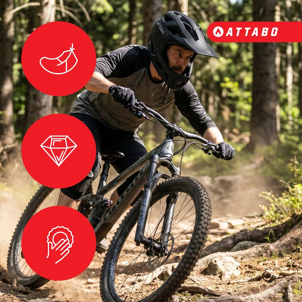 PILNAS DVIRAČIO ŠALMAS ATTABO STATE 2.0 FULL FACE Juodas 55-61 ENDURO REGULIUOJAMAS