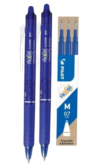 Pilot Pen 2x Pultas mėlyna DŁUGOPIS WYMAZYWALNY + 3 įdėklai 0,7