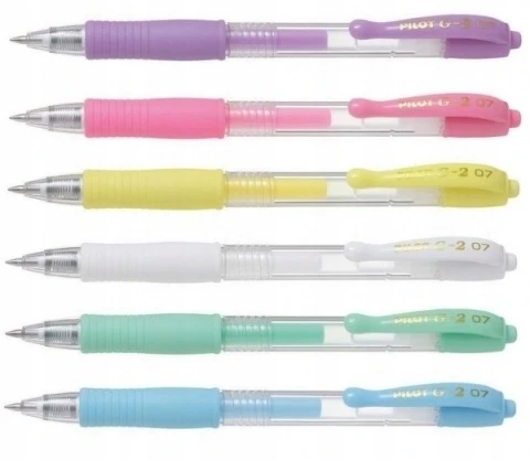 Pilot Pen Baltas gelinis rašiklis Pilot G-2 Pastel, 0.7mm