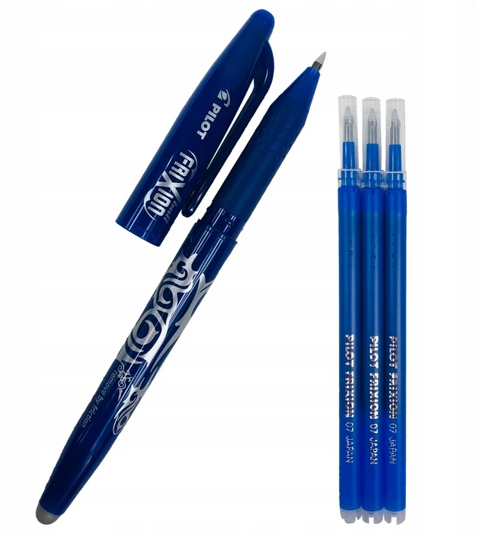Pilot Pen Ištrinamas mėlynas rašiklis Pilot Frixion 0.7 mm su 3 papildymais