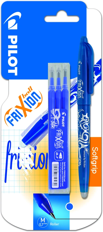 Pilot Pen Pilot Frixion mėlynas trintukas rašiklis + 3 papildymai