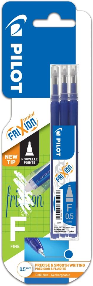 Pilot Pen Pilot Frixion mėlyni 0,5mm trintukai rašiklio papildymai, 3 vnt.