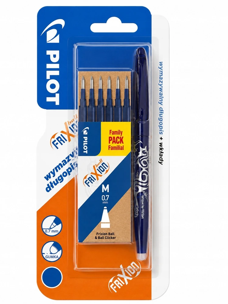 Pilot Pen Pultas mėlyna DŁUGOPIS WYMAZYWALNY + 6 wkładów 0,7