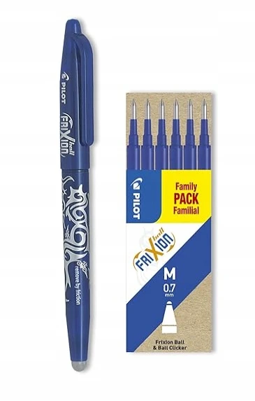 Pilot Pen Pultas mėlyna DŁUGOPIS WYMAZYWALNY + 6 wkładów 0,7