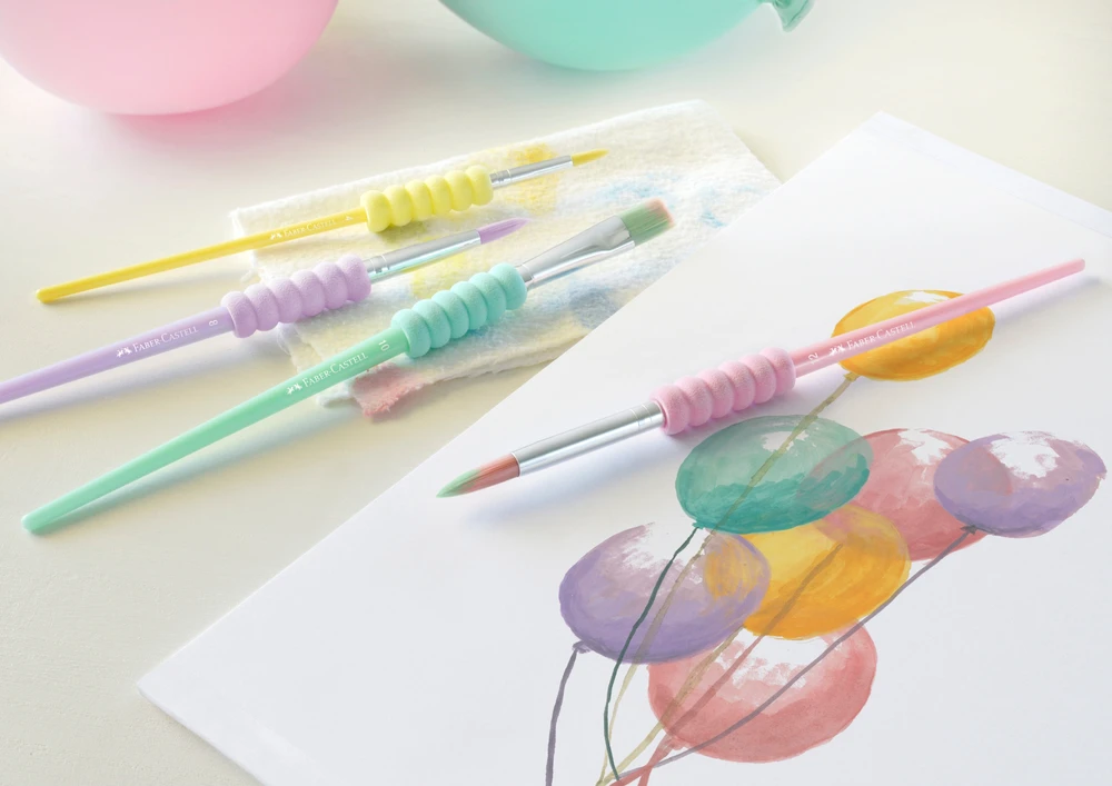 Teptukų rinkinys Faber-Castell soft touch, 4vnt, (nr.4,8,10,12)