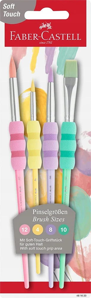Teptukų rinkinys Faber-Castell soft touch, 4vnt, (nr.4,8,10,12)