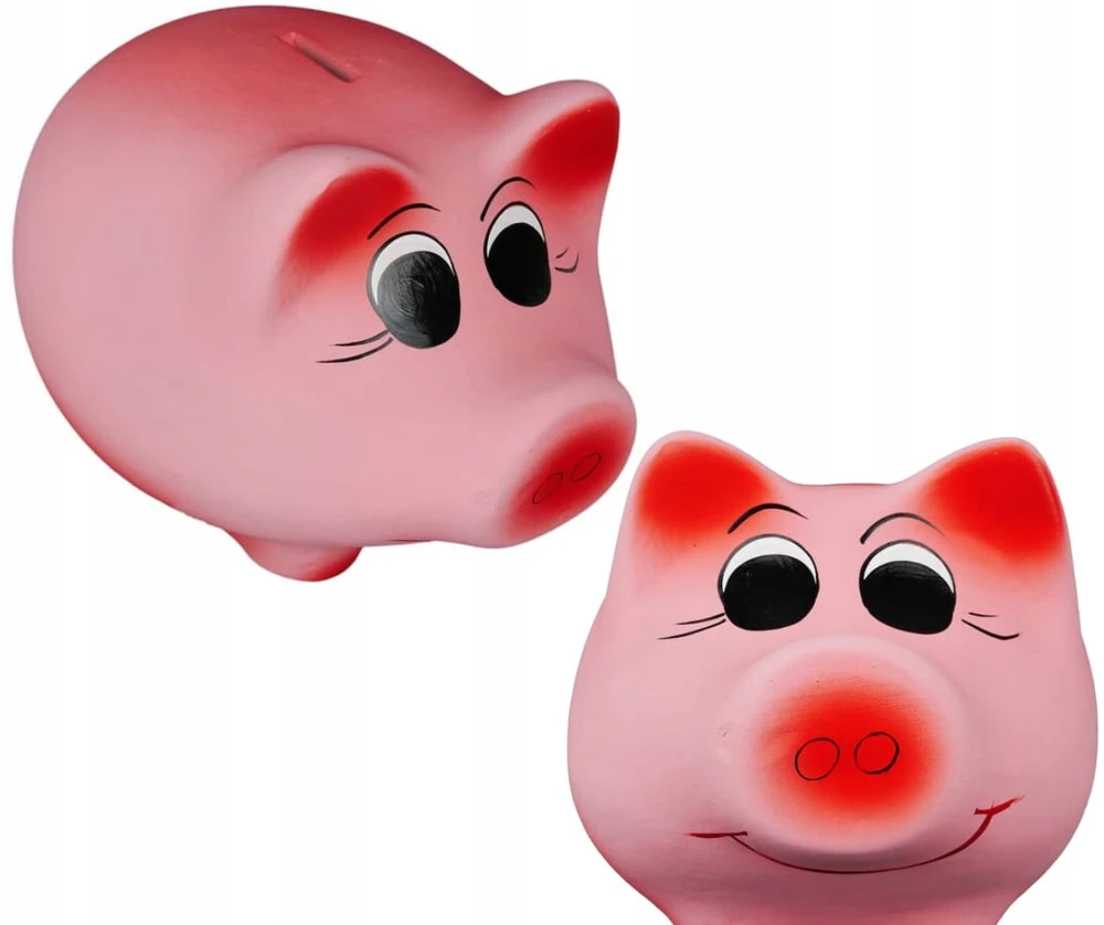 Pink DEKORATYVINĖ KERAMINĖ PIGGY BOX XL Rožinis 16x23 Lenkijos gamybos