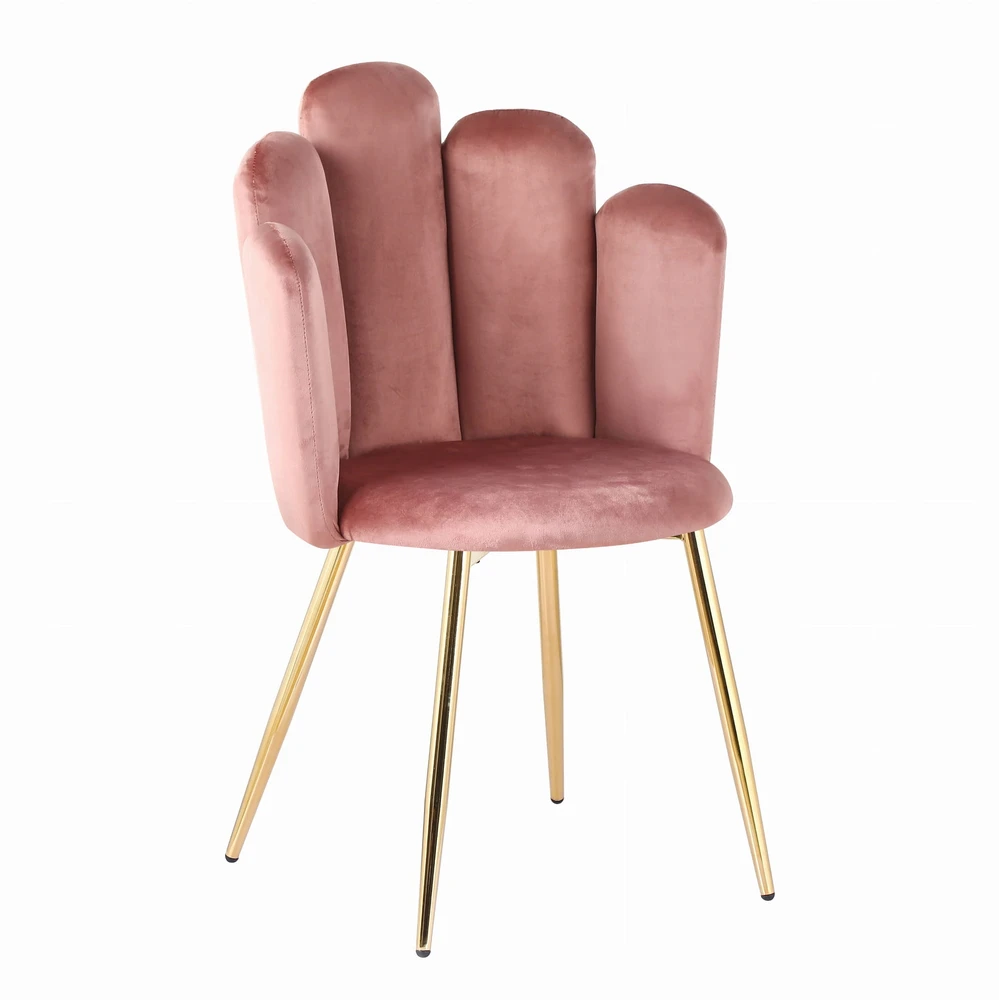 Pink Gold Glamour Rožinė Coral Velour kėdė tualetiniam stalui SOPI grožio salonas