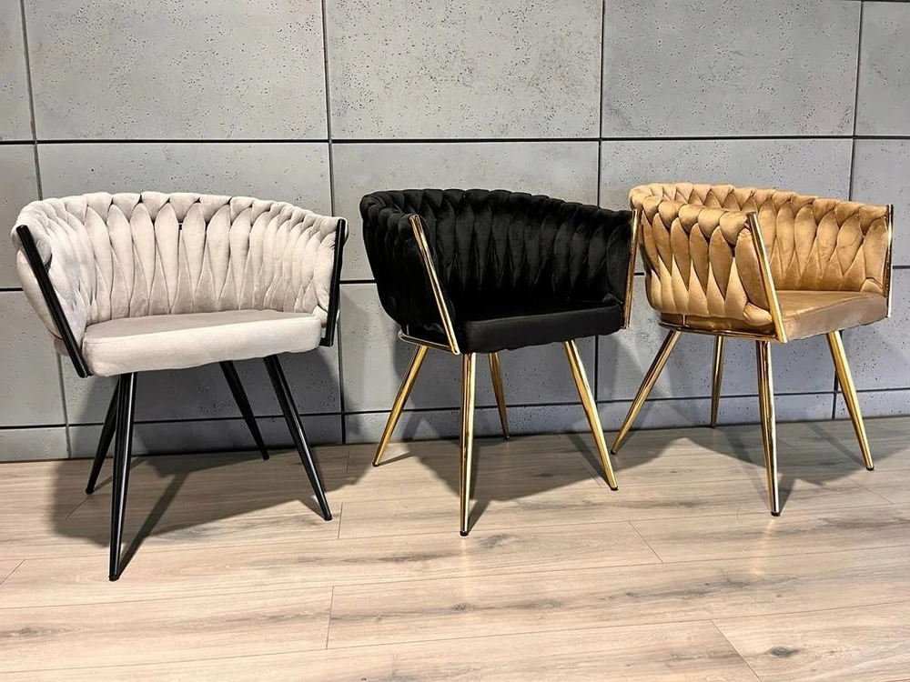 Pinta kėdė Lugano fotelis TRECCIA Juodas VELVET Sidabrinis Sidabrinės kojos
