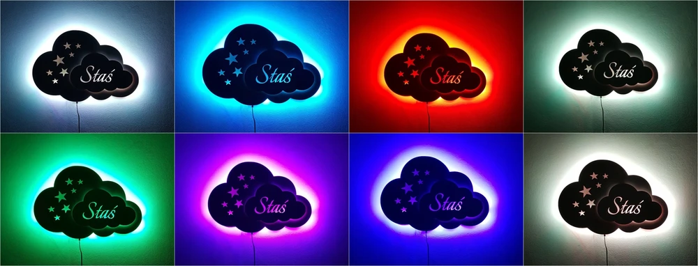 Pio-Art Debesų naktinė lempa pavadinimu STARS COLORS TO PASIRINKTI IŠ RGB LED tinklo