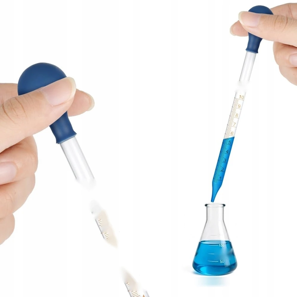 PIPETE 10ml 2VNT STIKLO LAŠINtuvas LABORATORIJOS MATAVIMO MATAVIMAI DIDELI